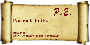 Pachert Erika névjegykártya